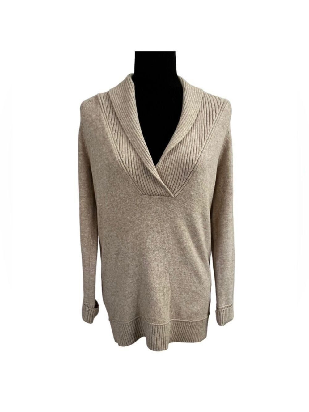 Eddie Bauer V-Neck Sweater - Tan - medium